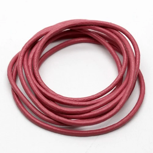 Leather cord, Pink, 1 meter