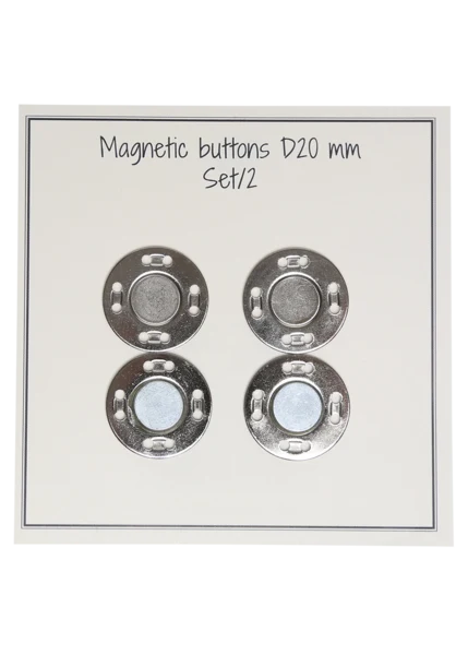 Go Handmade Magnetic Buttons 20 mm (2 pcs): Silver