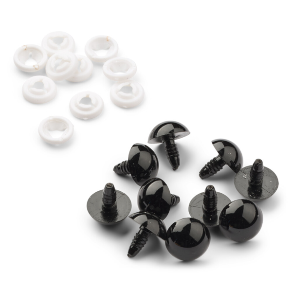 HobbyArts Safety Eyes, Black, 5 Pairs