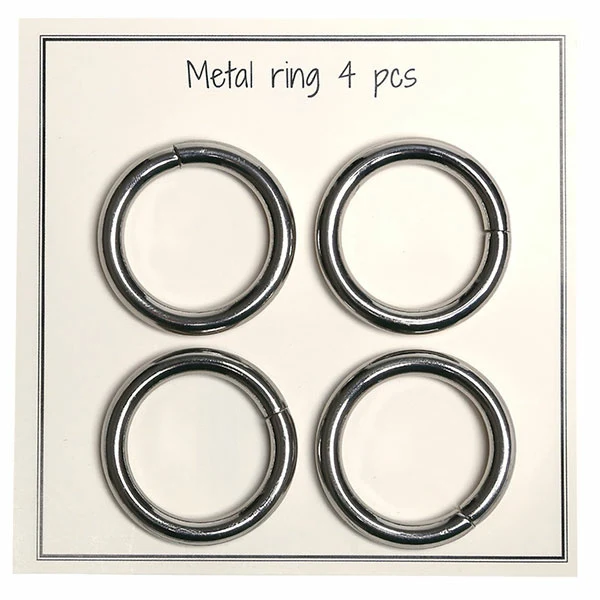 Go Handmade Metal O-ring, 4 stk, 30mm 50 Sølv