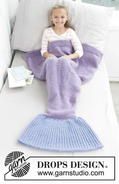 28-12 Cute Mermaid Blanket by DROPS Design