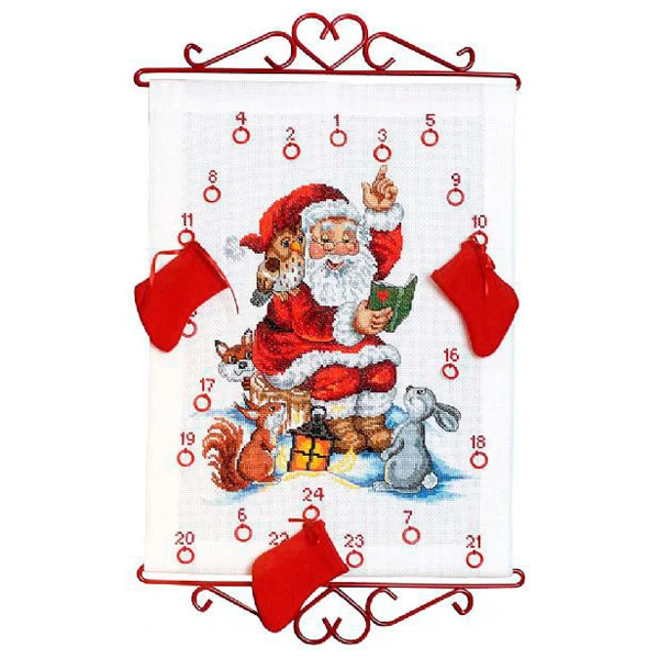 Embroidery kit Santa reads story