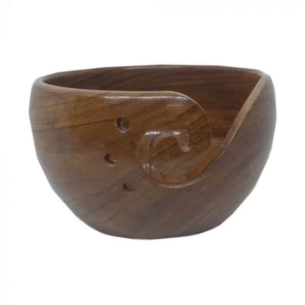 Knitting Bowl, Wood Yarn Bowl Yarn Holder for Knitting for Knitting and  Crochet (5.7 x 3.3,with lid)
