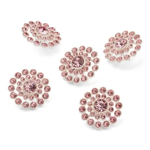 HobbyArts Rhinestone Buttons, Pink, 20 mm, 5 pcs