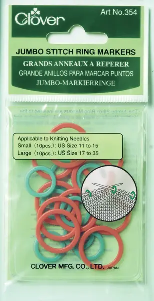 Clover Stitch Ring Markers, Jumbo (red/green)