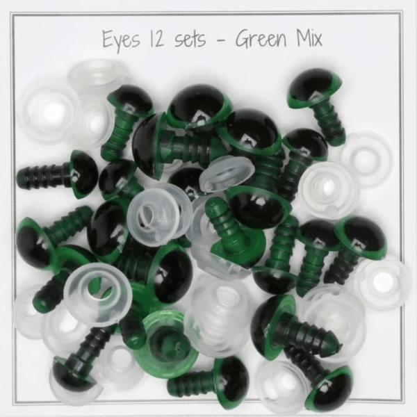 Go Handmade Safety Eyes, Green, Mix Pack, 12 Pairs