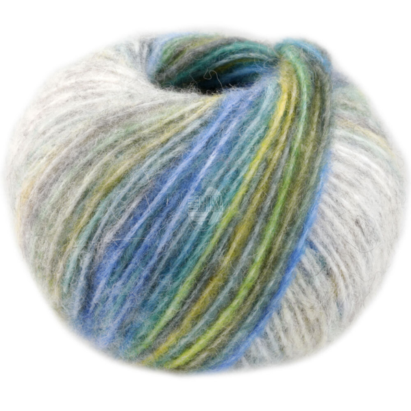 Lana Grossa Picasso 02 Silver gray/White/Vanilla/Light blue/Light gray/Light green/Dark green/Olive/Lime