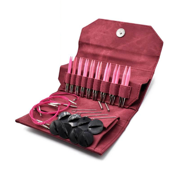 LYKKE Interchangeable Circular Needle Set Blush, Crimson, 3.5"
