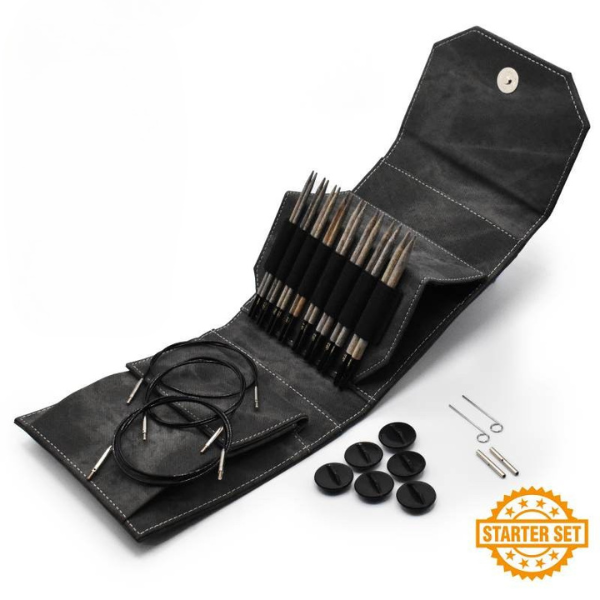 LYKKE Interchangeable Circular Needle Set Driftwood, Starter Set, Grey, 5"