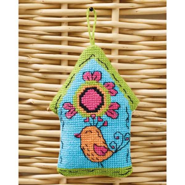 Blue Birdhouse 7 x 9 cm / 2.76 x 3.54 in