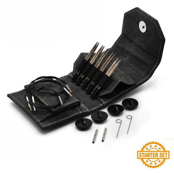 LYKKE Interchangeable Circular Needle Set Driftwood, Starter Set, Grey, 3.5"