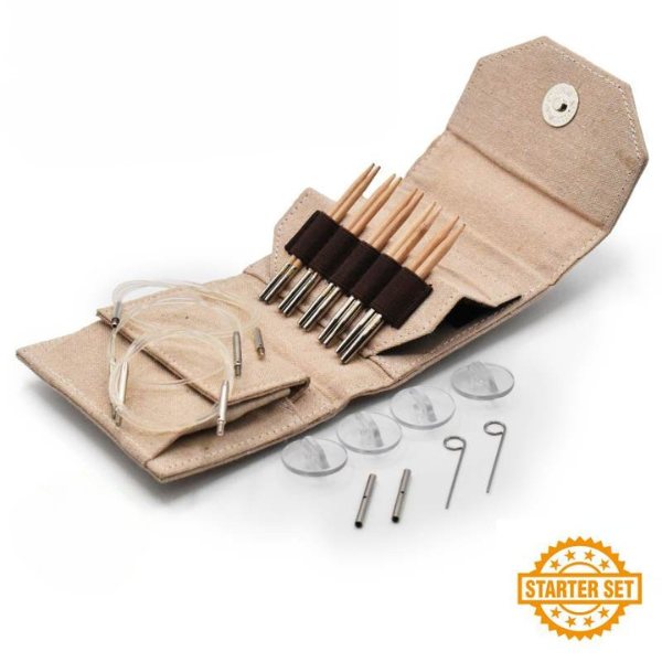LYKKE Interchangeable Circular Needle Set Naturale, Starter Set, Beige, 9 cm