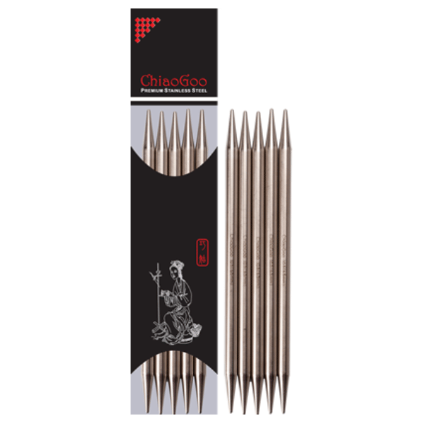 ChiaoGoo Double-Pointed Needles Stainless Steel (6" and 8")