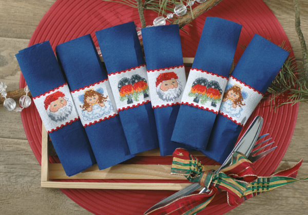 Embroidery Kit Napkin Rings Ø 6 cm / Ø 2 in dia.