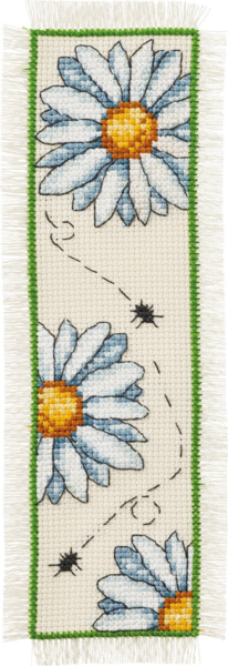 Embroidery Kit Daisies 7 x 22 cm / 2.76 x 8.66 in