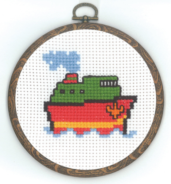 Embroidery Kit Ship w/frame 5962/60 14 cm/6 in