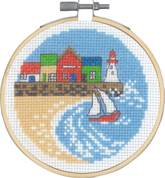 Embroidery Kit Houses at the harbor m/5810/10 10 Ø / 3.94 in dia.