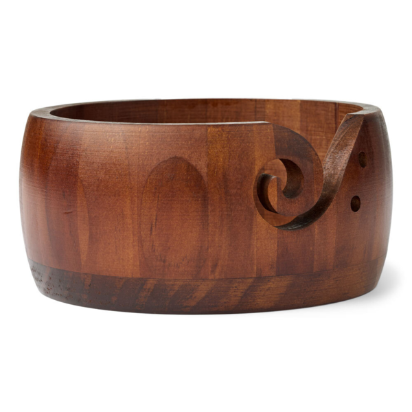 HobbyArts Yarn Bowl, Dark Wood, 3.2"x6.0" (8.2x15.2 cm)