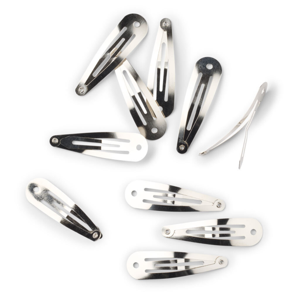 LindeHobby Hair Clips, Silver, 45x14 mm, 10 pcs