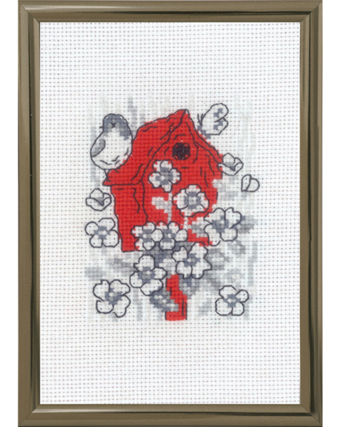 Embroidery Kit Birdhouse R5794 10 x 15 cm / 3.94 x 5.91 in