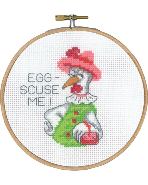 Embroidery Kit Egg-scuse me 5810/13 13 cm Ø / 5 in dia.