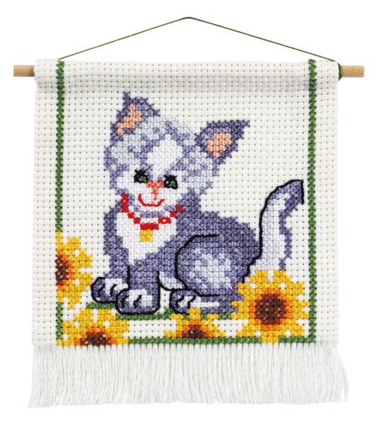 Embroidery Kit MFK cat 16 x 18 cm / 6 x 7 in with 5119/18