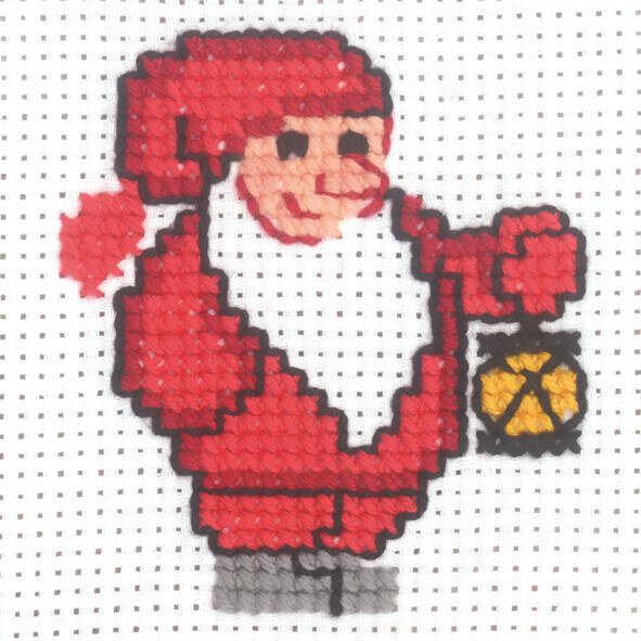 Embroidery Kit Elf w/lantern 10 x 10 cm / 4 x 4 in