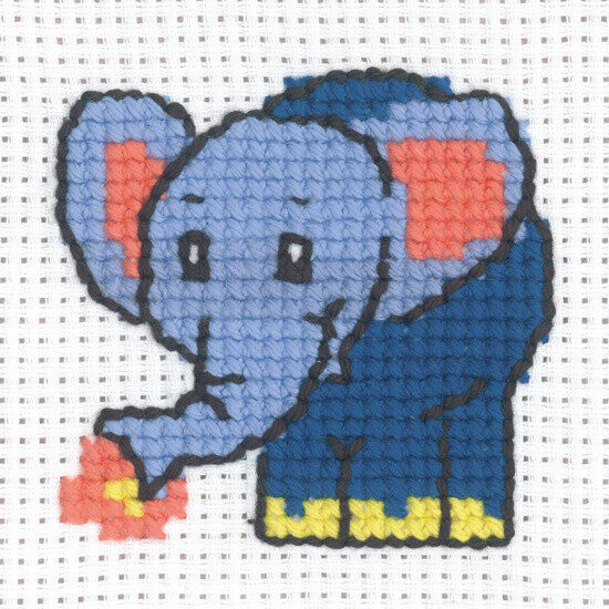 Embroidery Kit Elephant 8 x 8 cm / 3.15 x 3.15 in