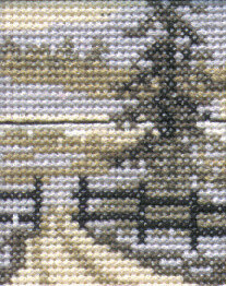 Embroidery Kit Fir Tree 5 x 6.5 cm / 1.97 x 2.56 in
