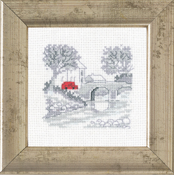 Embroidery Kit Bridge/car 9 x 9 cm / 4 x 4 in R5370