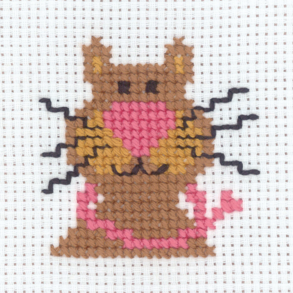 Embroidery Kit Cat 8 x 8 cm / 3.15 x 3.15 in