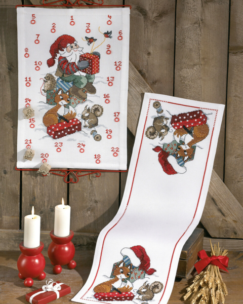 Embroidery Kit Elf and squirrel 5125/38 38 x 58 cm / 14.96 x 22.83 in