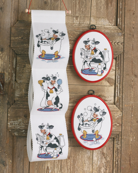 Embroidery Kit The Happy Cow 12 x 63 cm / 4.72 x 24.8 in M/5129/12