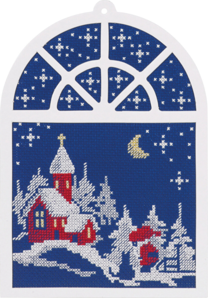 Embroidery Kit Window picture Christmas 15x20 cm / 6x8 in