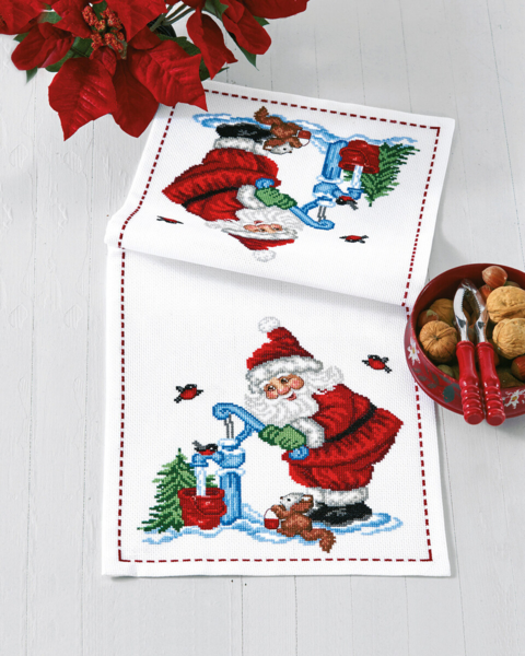 Embroidery Kit Gnome at Water Pump 27 x 64 cm / 10.63 x 25.20 in