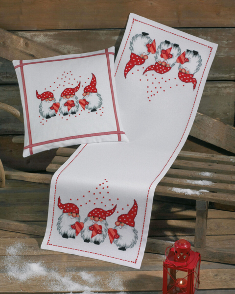 Embroidery Kit 3 Christmas Elves 36 x 108 cm / 14.17 x 42.52 in