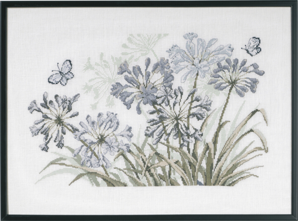 Embroidery Kit Gray Agapanthus R5632 58 x 42 cm / 23 x 17 in
