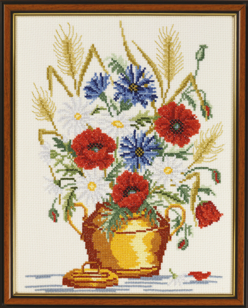 Embroidery Kit Poppy/cornflower 38 x 48 cm / 14.96 x 18.90 in R5320/60