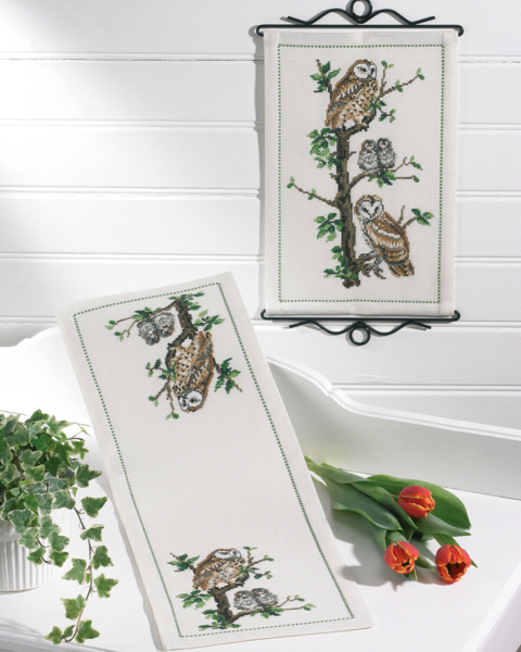 Embroidery Kit Owl Family 5123/25 25 x 37 cm / 9.84 x 14.57 in
