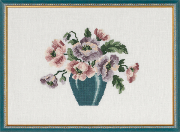 Embroidery Kit Vase with Anemones 38 x 27 cm / 14.96 x 10.63 in