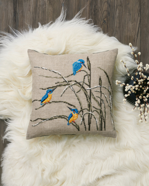 Embroidery Kit Kingfishers 40x40 cm / 16x16 in