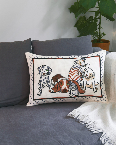 Embroidery Kit Dog Cushion 58 x 40 cm / 23 x 16 in