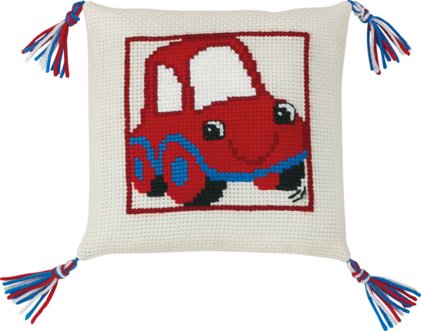 Embroidery Kit The Red Car 28 x 28 cm / 11 x 11 in