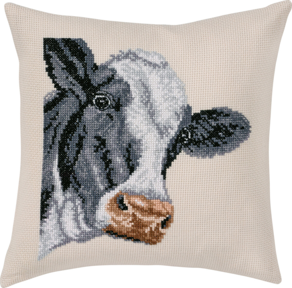 Embroidery Kit Colorful cow 40 x 40 cm / 15.75 x 15.75 in