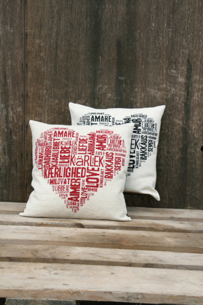 Embroidery Kit Love red 39 x 39 cm / 15.35 x 15.35 in