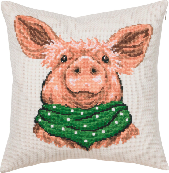 Embroidery Kit The Happy Pig 40x40 cm