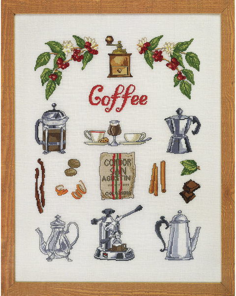 Embroidery Kit Coffee Time 40x52 cm / 16x20 in