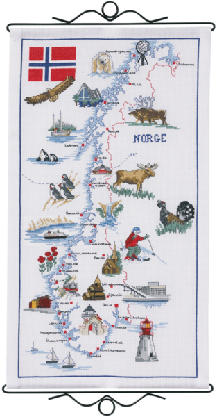 Embroidery Kit Norway map 32 x 57 cm / 13 x 22 in B5123/32
