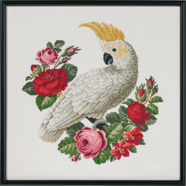Embroidery Kit White Macaw 50 x 50 cm / 20 x 20 in