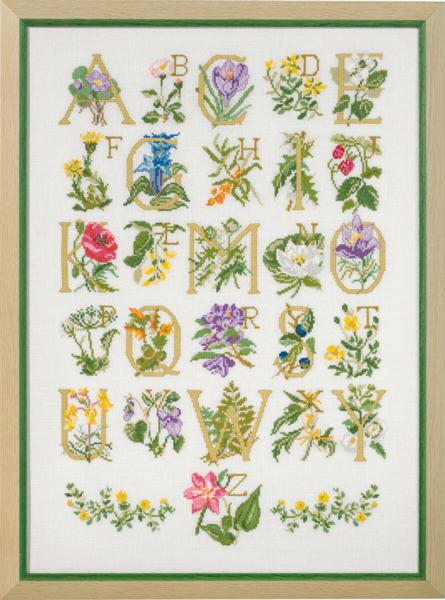 Embroidery Kit Flowers ABC 45 x 62 cm / 18 x 24 in